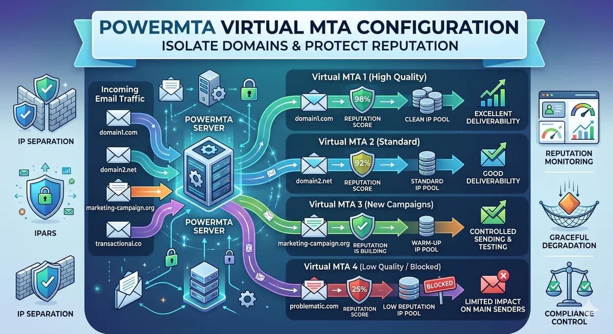 PowerMTA Virtual MTA Configuration – Isolate Domains & Protect Reputation